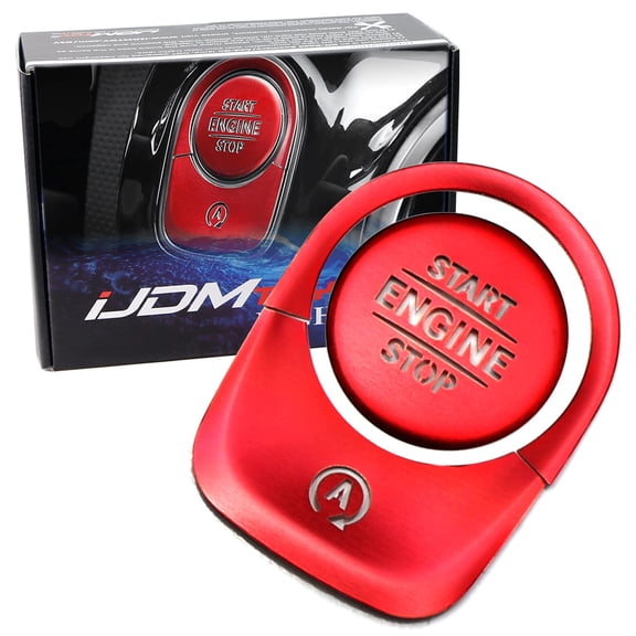 3pc Set Red Aluminum Keyless Engine Push Start Button, Surrounding Decoration Ring For Mercedes 2018-up W177 A-Class C188 CLA-Class, 2019-up X247 GLB-Class, 2020-up H247 GLA-Class
