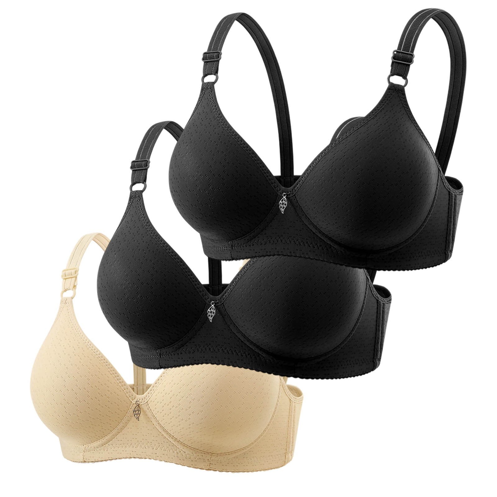 Women Artsy Pure Color Soft Support Wireless Bra