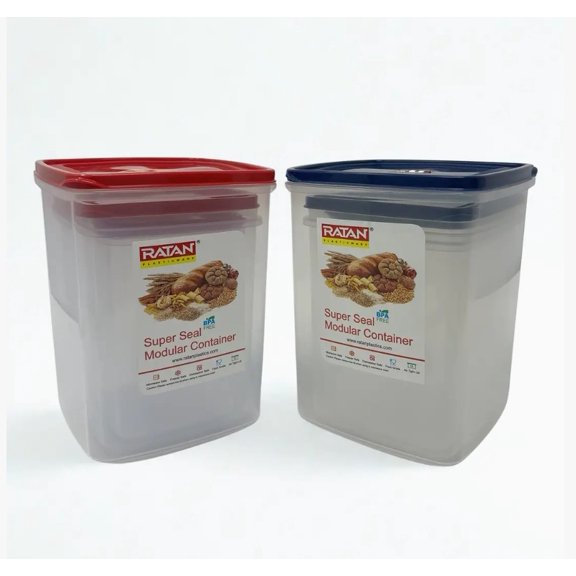 3pc Square Super Seal Modular Container Food Grade - Pack of 2 (6pcs)
