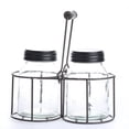 thumbnail image 1 of Factory Direct Craft Rustic Star-Embossed Jars and Caddy, Glass Jar Set with Metal Holder, 1 of 5