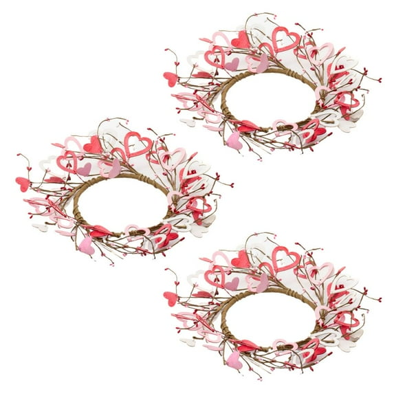 3pc Sweetheart Candle Ring/Wreaths - for Valentine's Day - Factory Direct Craft