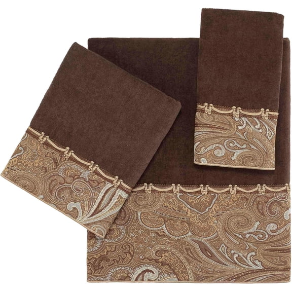 3pc Towel Set, Soft & Absorbent Cotton Towels (Bradford Collection, Java)