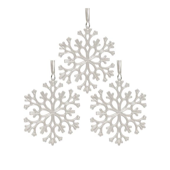 3pc Transparent Christmas Snowflake Pendants, Clear Tree Decorations for Holiday, Wedding, and Winter Party Décor