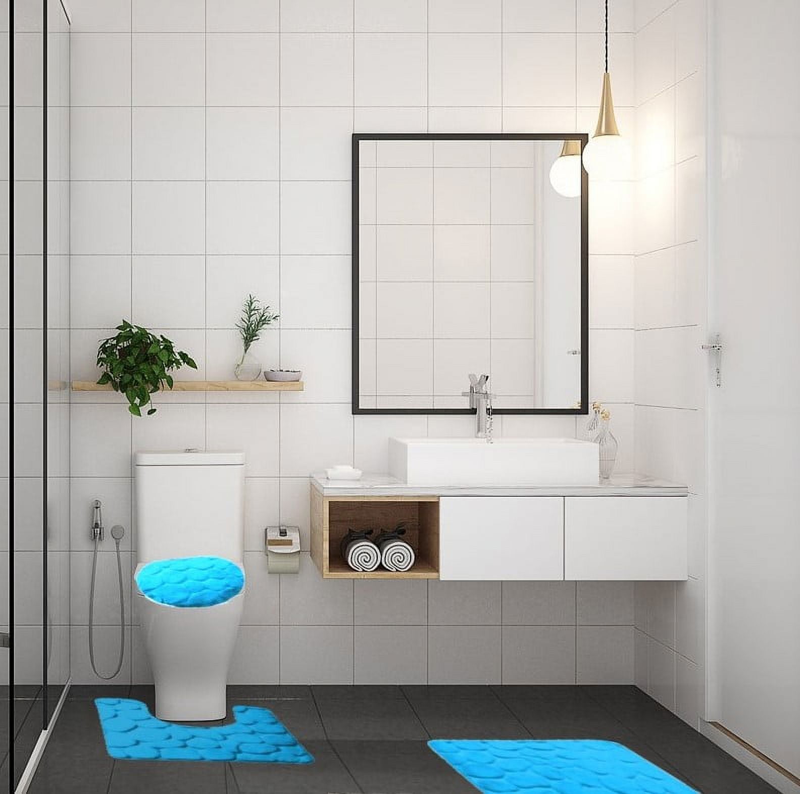 ComfiTime Bathroom Contour Rugs – Thick Memory Foam, Non-Slip Bath
