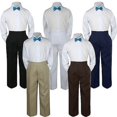 thumbnail image 1 of 3pc Turquoise Spa Bow Tie Suit Shirt Pants Set Baby Boy Toddler Kid Uniform S-7, 1 of 5