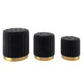 thumbnail image 1 of 3pc Velvet Storage Ottoman Set Black, 1 of 5