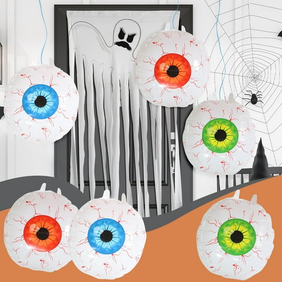 3pc Water Resis Inflatable Decorations Halloween Eyeballs Inflatable Decorations For Halloween Party Decorating Indoor And Outdoor Garden