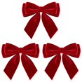 thumbnail image 1 of 3pc Wedding Christmas Decorations, Red Velvet Bows for Ceremony Décor, Reception Tables, Chair Details, Floral Arrangements and Seasonal Events, 1.38 x 1.38 in, 1 of 5