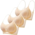 3pc Wireless Bra for Women, Low Cut Full Coverage Bra Criss Cross Back ...
