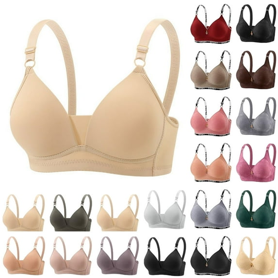 Woman Wireless Bra Thin And Comfortable Fixed Cup Bra Without Rims Gathers Breathable Underwear Daily Bra