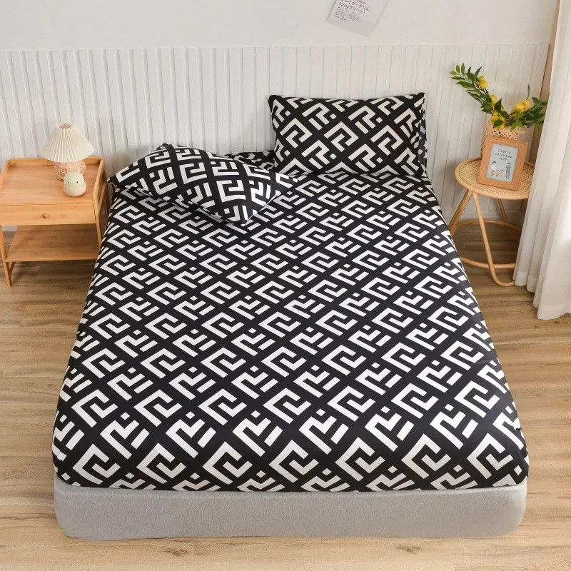 Twin Fitted Bed Sheet with Elastic Bedspread Home Bedroom Hotel Bedding