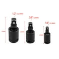 thumbnail image 1 of 3pcs 1/2" 3/8" 1/4 Inch Drive Swivel Universal Joint Air Impact Socket Set, 1 of 5