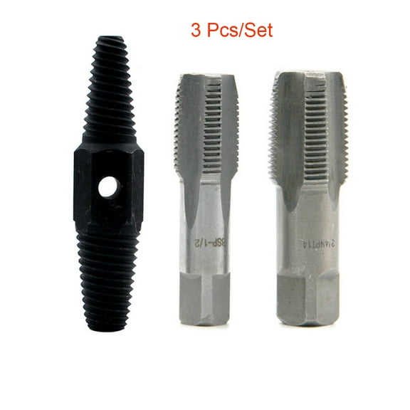 3pcs 1/2 Inch 3/4 Inch Wire Screw Extractor Broken Water Pipe Thread Repair Tap Set Remover Tools