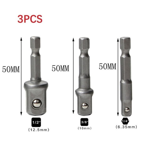 3pcs 1/4 3/8 1/2 SoFor CKet Adapter Hex Shank Drill bits Extension Rod Power Tools