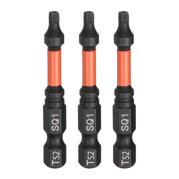 3pcs 1/4" Hex Shank SQ1 Magnetic Head 2" Length Square Head Screwdriver Bits