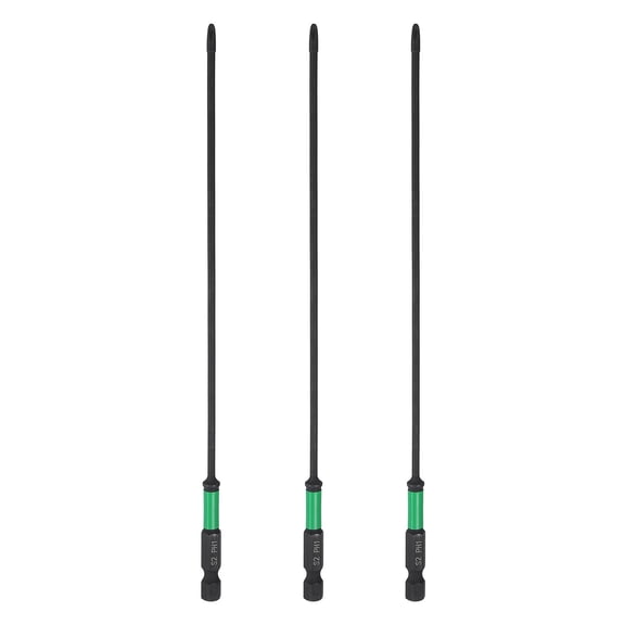 3pcs #1 Impact Phillips Screwdriver Bit PH1 1/4" Hex Shank 8" (200mm) Long 0.1" Rod Magnetic Cross Head Drill Bits S2 Steel Industrial Screw Driver for Impact Power Drivers