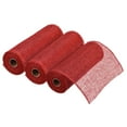 thumbnail image 1 of 3pcs 10 Inch Poly Burlap Mesh for Wreath, Decorative Mesh Fabric Ribbon 6.4 Yard for Christmas, Red, 1 of 7