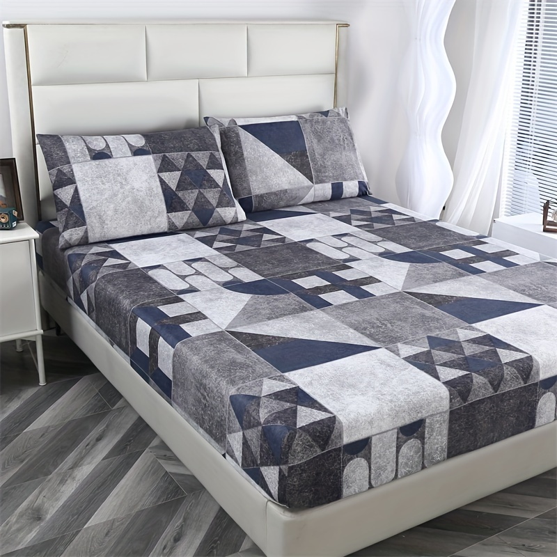 3pcs 100 Polyester Brushed Skinfriendly Plaid Plant Flower Home Hotel