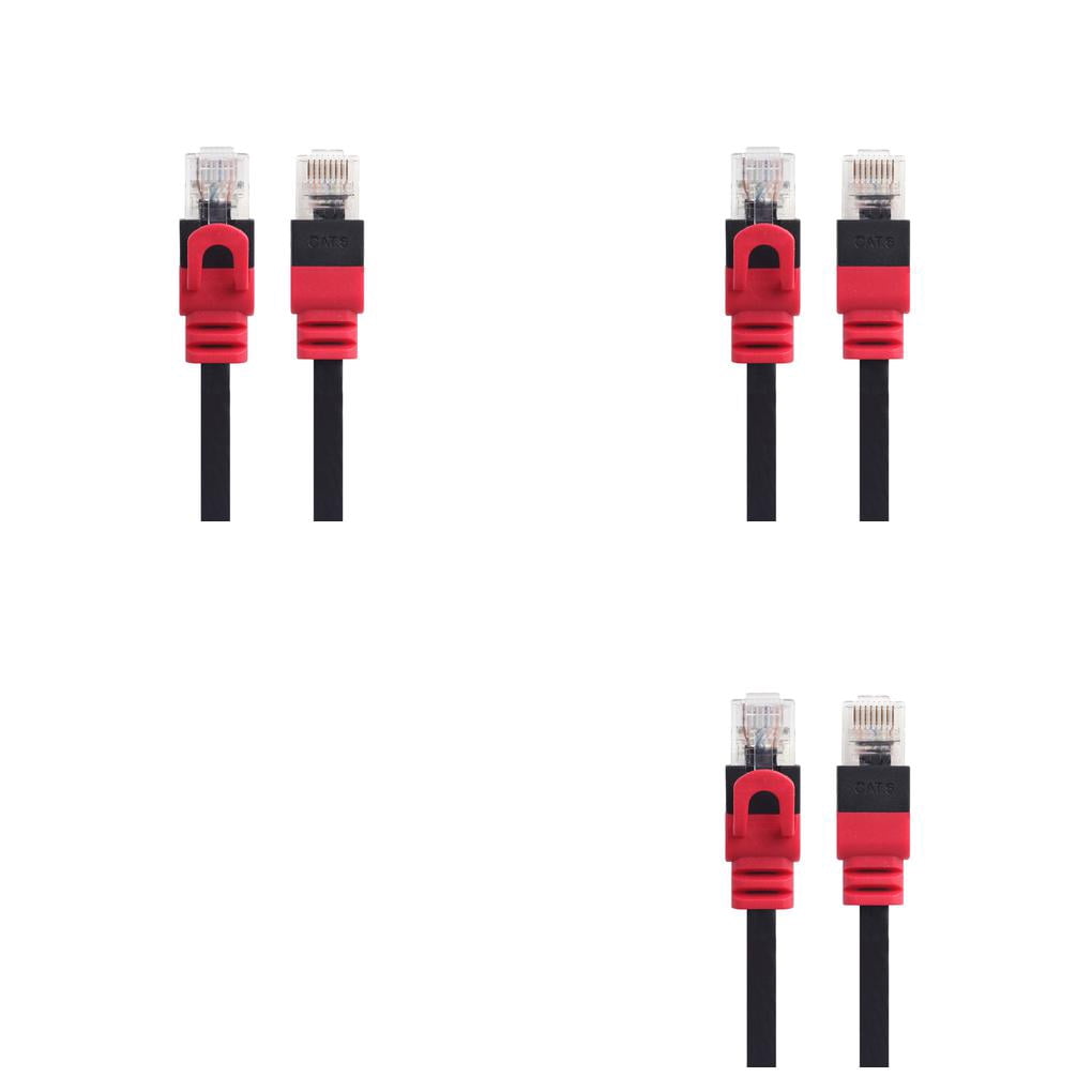 3pcs 1000Mbps Cat6 LAN Network Flat PVC Internet Ethernet Slim Patch ...