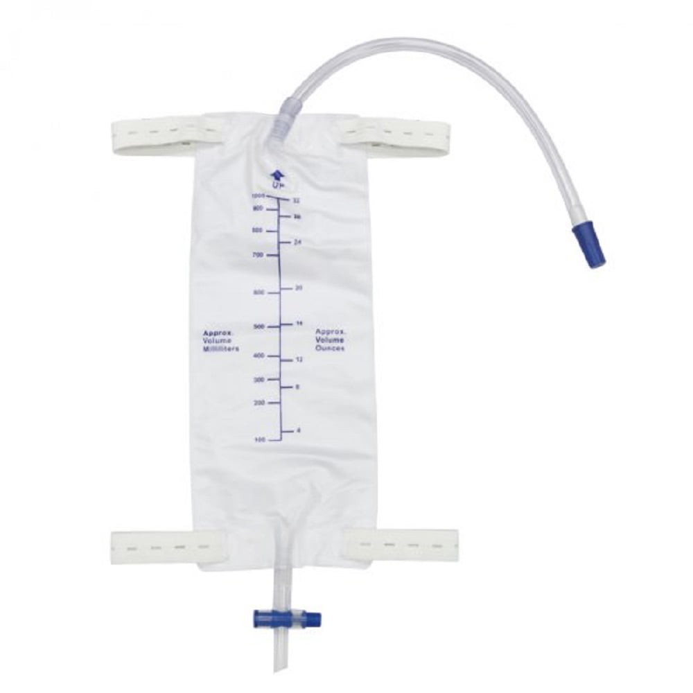 3pcs 1000ml Urinary Drainage Bag Latex Free Urine Leg Bag with Anti-Reflux Valve
