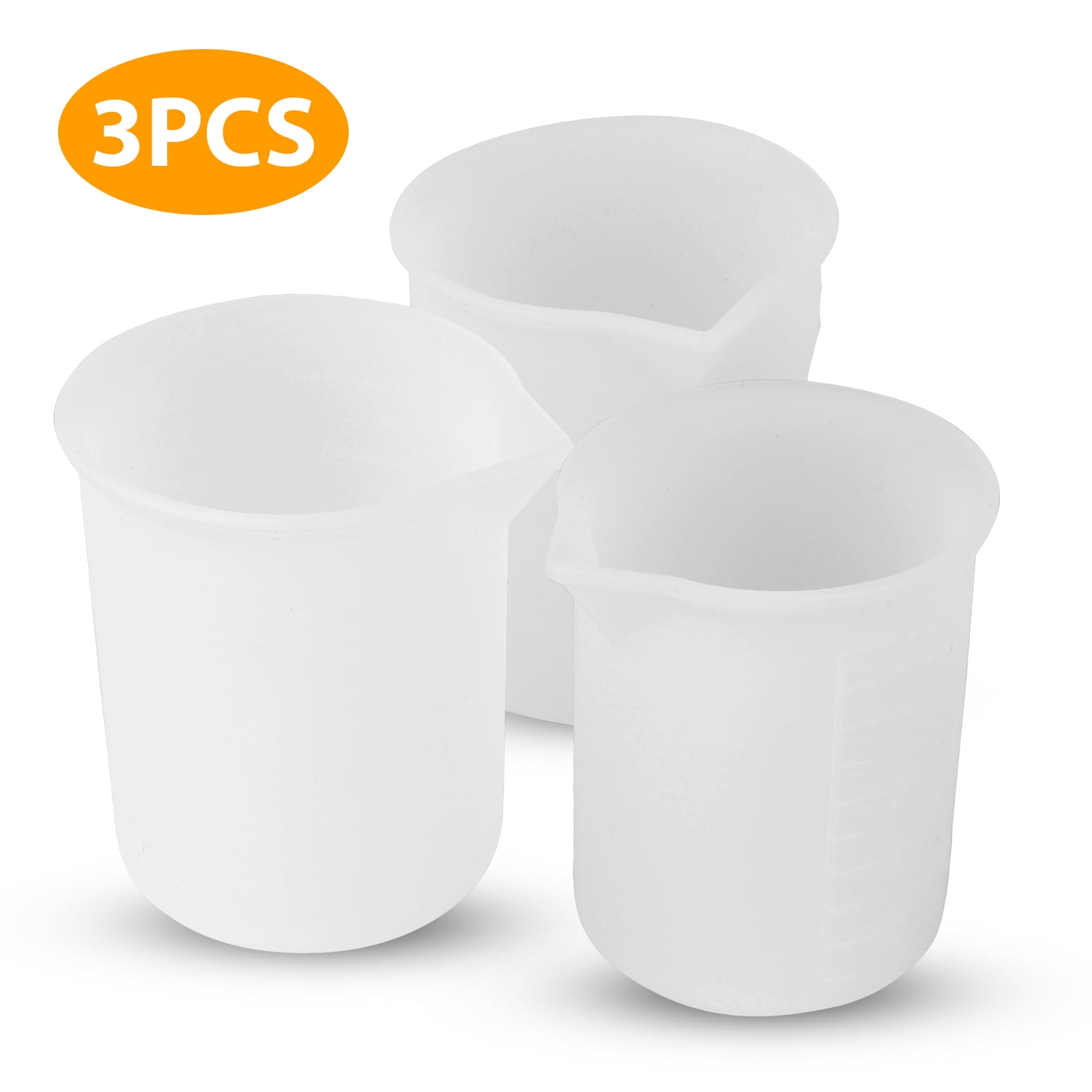 Silicone Measuring Cups Forepoxy Resin 250 & 100ml Reusable Epoxy Resin  Mixing Cups Silicone Pouring Cup Thick Hard Stir Sticks Finger Cots Tweez