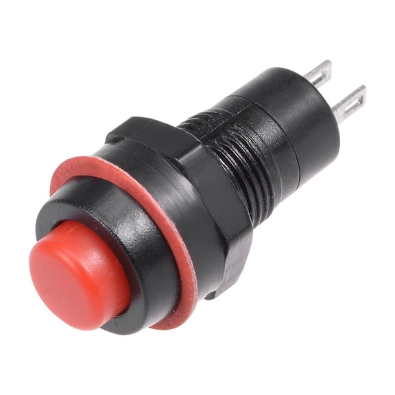 3pcs 10mm Latching Type Push Button Switch Red Round Button SPST NO