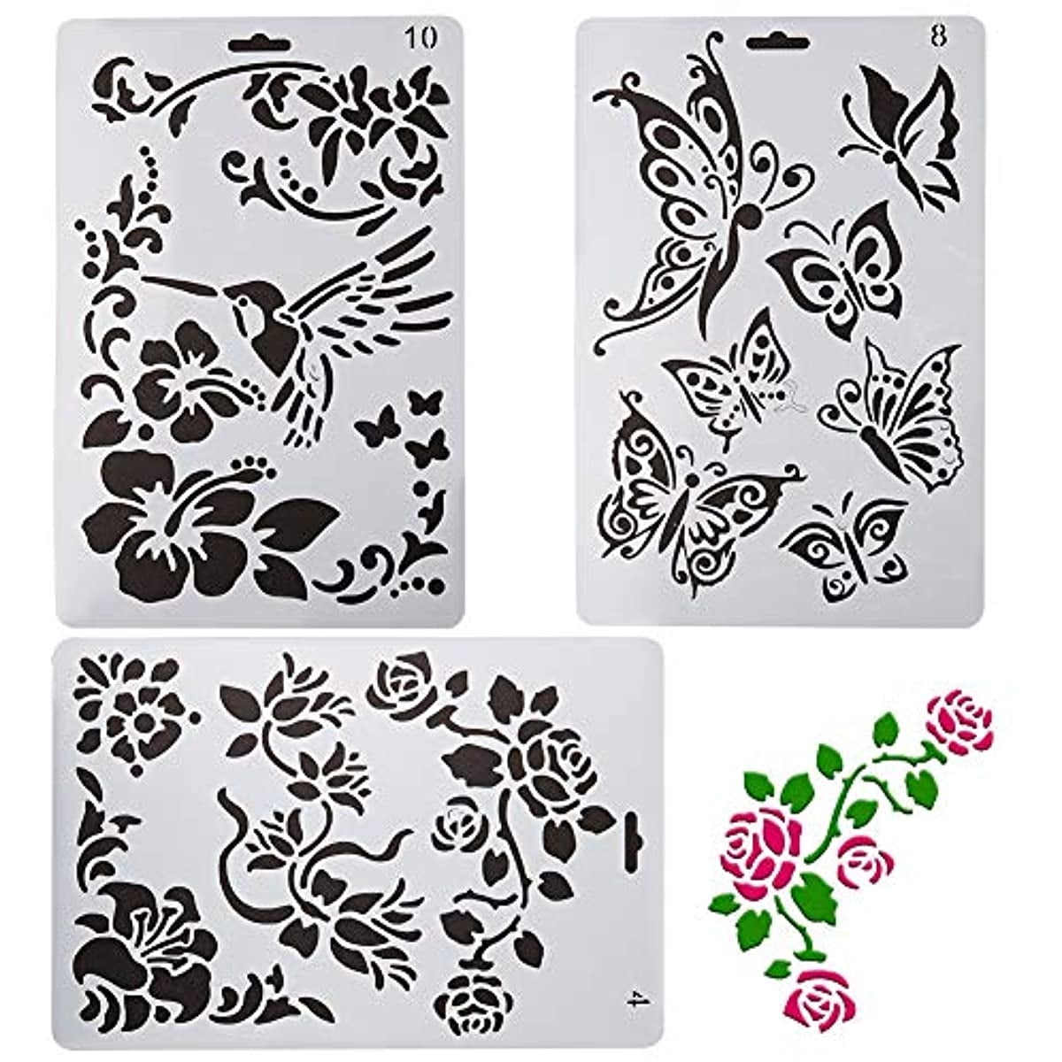 3pcs 10x7Inches Plastic Drawing Painting Stencils Butterfly Flowers Rectangle Templates - Walmart.com 3pcs-10x7inches-plastic-drawing-painting-stencils-butterfly-flowers-rectangle-templates-walmart-com