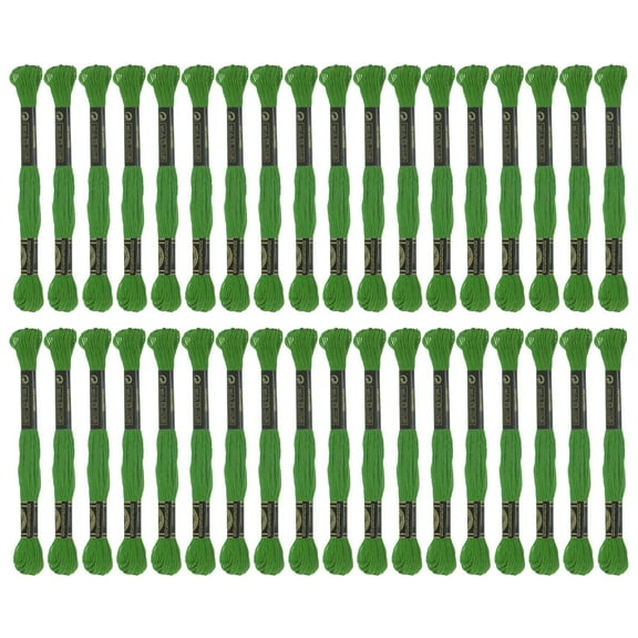 3pcs 12 Skeins Embroidery Floss 8.75yds(8m) Egyptian Cotton Cross Stitch Thread, Grass Green(6905)