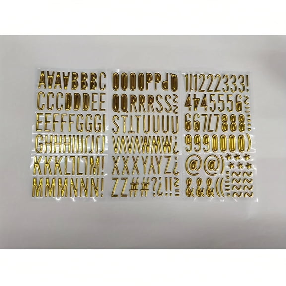 3pcs 170 3D Golden Letter Stickers, PVC Bubble Stickers, Shiny Self-Adhesive Paper, 3D Letters, Numbers And Symbols, Foam Letter Stickers And Number Stickers