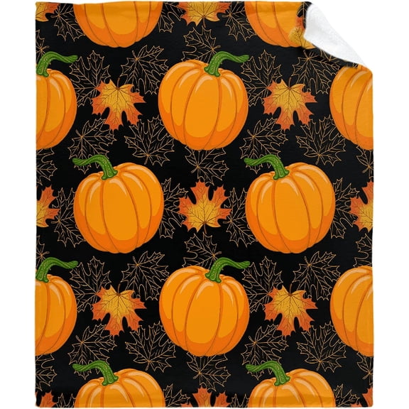 Autumn Fall Pumpkin Flannel Fleece Blanket Throw Couch Microfiber Soft Cozy Lightweight Luxury Bed Blanket for Pet