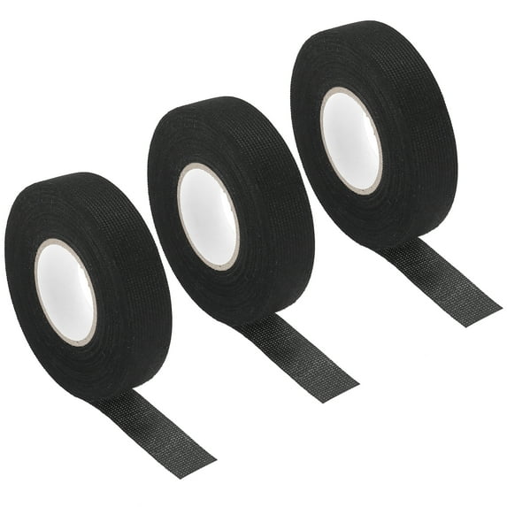 3pcs 19mmx15m 49.2ft Automotive Wiring Harness Cloth Tape for Car Electrical Wrap Protection Insulation Cable Fixed