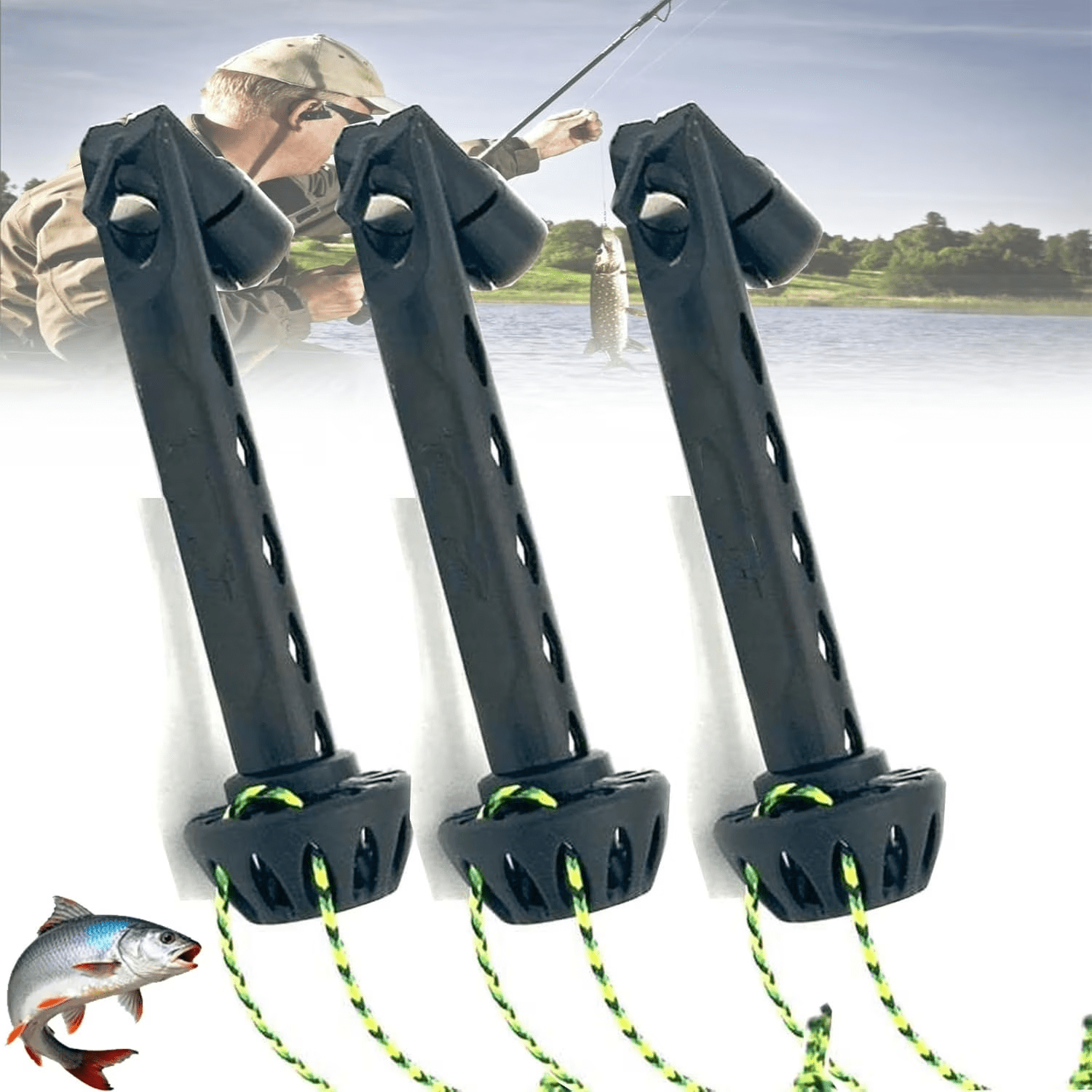 3pcs 2026 Fly Fishing Magnetic Fly Threader, Fishing Accessory To Easily Rig Small Flies Tippet On Water, Make Fly Tying Simpler, Works with Most Hooks, Tippets, and Fly Styles Black (1Pc)