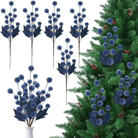 3pcs, 21.6 In Christmas Tree Ball Pick Ornaments, Christmas Tree Picks Velvet Christmas Ornaments Spheres Ball Pick Velvet Xmas Tree Branches Hanging Decoration Wreath Home Office Party Ornament