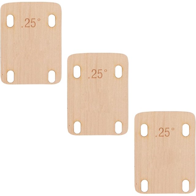 3pcs 25° Guitar Neck Shims, Solid Maple Wood Guitar Neck Shim Protection 25 Degree Guitar Neck