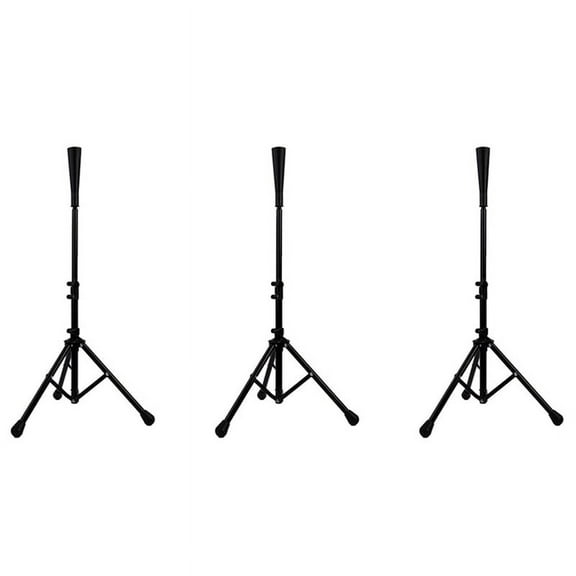 3pcs 25In-39.5in Baseball Softball Batting Tee for Hitting Height Adjustable Practice Training Travel Tee Ball Stand,3 x Batting Tee (Not Included Baseball),Black