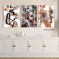 thumbnail image 1 of 3pcs, 2D Frameless Canvas Painting, Triptych Decorative Art Modern Abstract Orange Gray Black Poster Set of 3 Contemporary Brushstroke Line Art Canvas Prints, 2D Flat, Perfect for Room Decor, 1 of 4