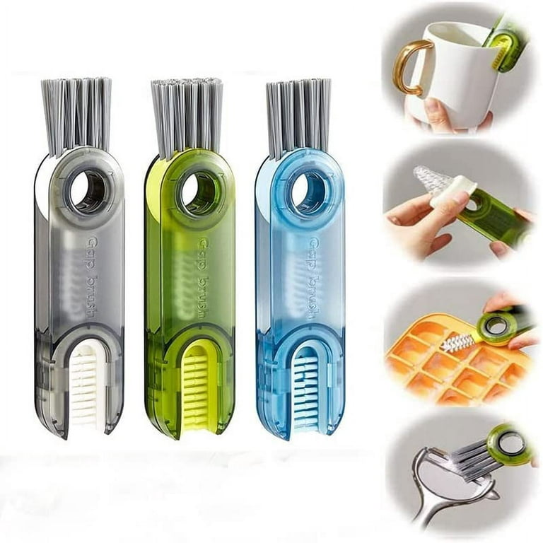 3 PCS 3 in 1 Tiny Bottle Cup Lid Detail Brush Straw Cleaner Tools