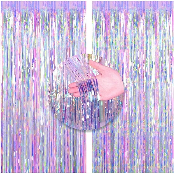 3pcs 3.28ft x 6.56ft Iridescent Photo Booth Props for Engagement Bridal Shower Bachelorette Baby Shower Bachelorette Holiday Celebration Party Decorations