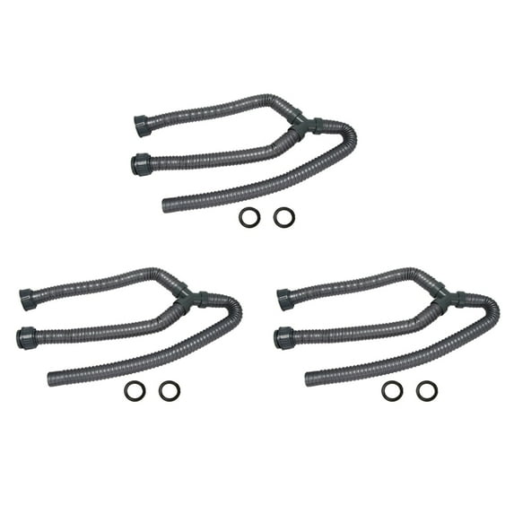 3pcs 3.3Ft Washing Machine PVC Y Shaped Drain Discharge Hose Washer Pipe Connector