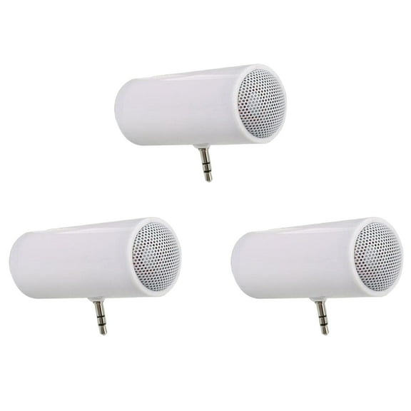 3pcs 3.5mm Jack Stereo Mini Speaker Portable MP3 Music Player Speaker Amplifier Loudspeaker for Phone Tablet PC-White