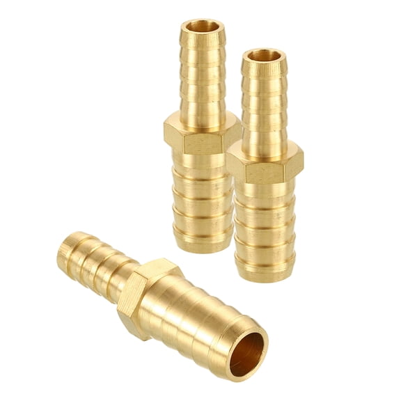 3pcs 3/8" To 1/2" Brass Hose Barb Fitting Metals Splicer Mender for 3D Printing, Air Compressor, CNC Machine, Dies
