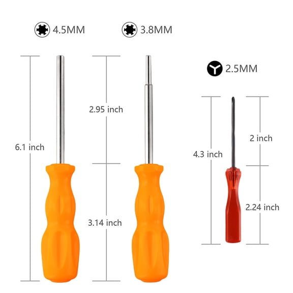 3pcs 3.8mm and 4.5mm Security Screwdriver Gamebit for SFC for N64 Repair tool
