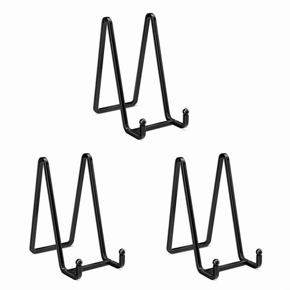 3pcs 3 Inch Plate Stands for Display Metal Frame Holder Stand Picture, Decorative Plate, Book, Photo Easel,3 card holder