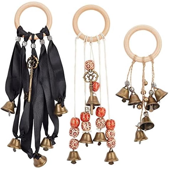 3pcs 3 Styles Witch Bells Alloy Door Knob Hanger Wind Chimes Door ...