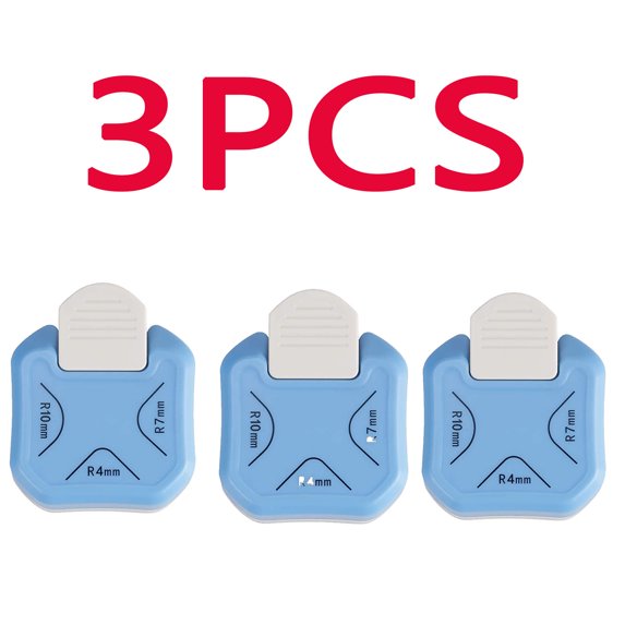 3pcs 3-in-1 Paper Corner Rounder Punch - 3-Way R4 R5 R7 R10 Corner Cutter, DIY Laminate Paper Chamfer Tool, Durable for Craft Journaling Scrapbook Paper Edge Trimming Home Office Use, Multicolor