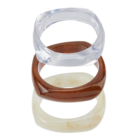 3pcs 3 style Imitation Marble Acrylic Bangles set for Women Mixed color Inner Diameter: 2-5/8 inch(6.8cm) 1pc/style 1set