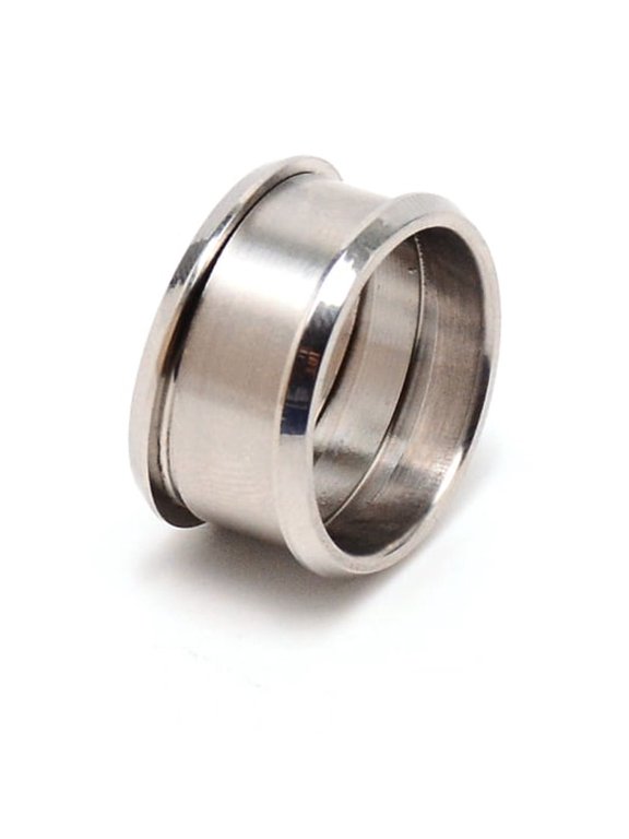 3pcs 304 Stainless Steel Grooved Finger Ring Settings Ring Core Blank for Inlay Ring Jewelry Making Stainless Steel color 11x24mm US Size 10 1/4(19.9mm)