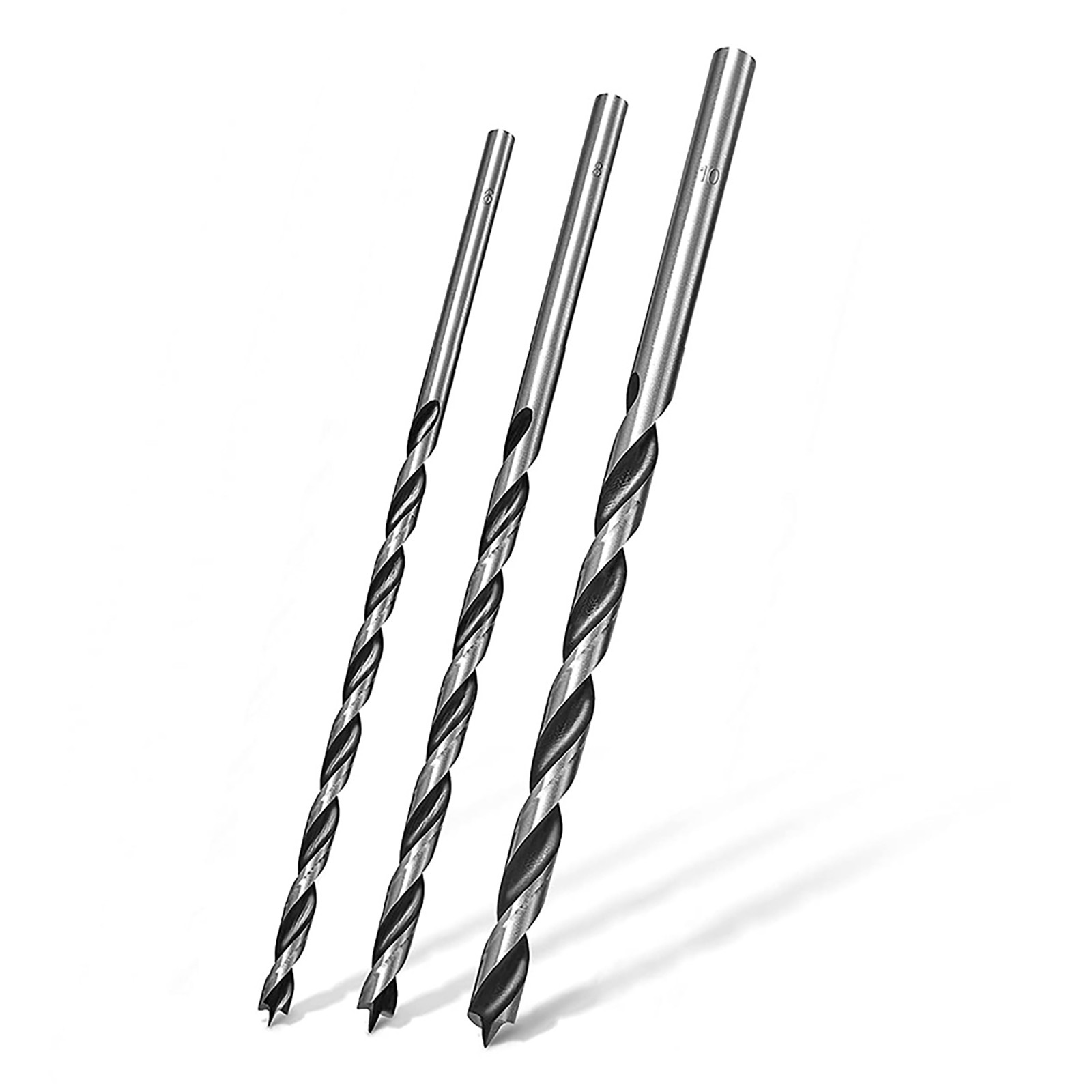 3pcs 30cm ExtraLong Wood Drill Set Spiral Drills Set Diameter 6, 8, 10