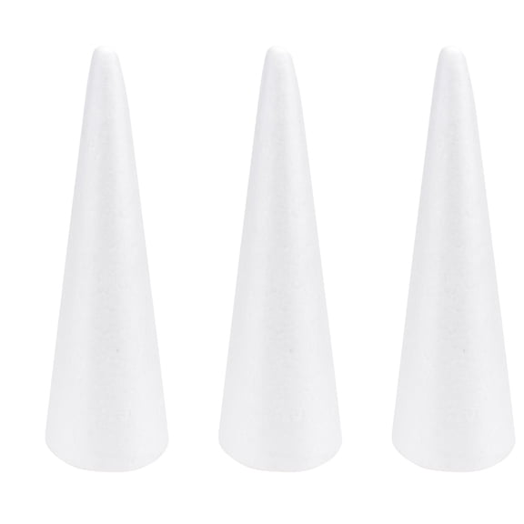 IMIKEYA White Polystyrene Cones for Christmas Tree Table Centerpieces 3Pcs