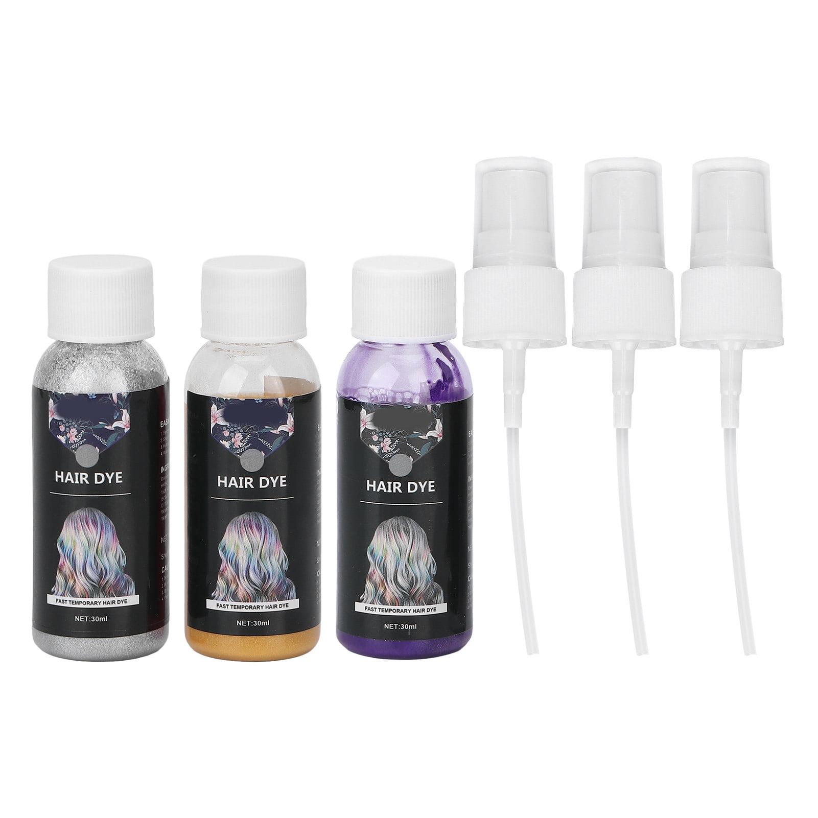 3pcs 30ml Hair Dye Spray Temporary Disposable Safe Ingredients Washable
